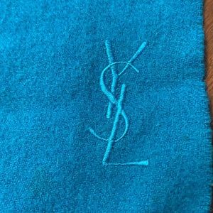 100% Authentic YSL Monogram Scarf in “ocean”